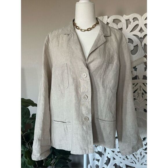 Chico’s Linen Lightweight Jacket - Picture 1 of 9